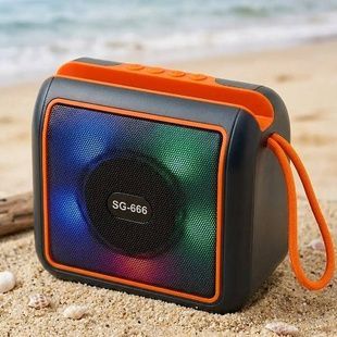 Колонка портативная аккумуляторная с держателем для телефона Bluetooth TS-5577 SG‑666 Черная с красным