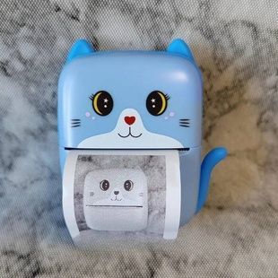 Детский термопринтер bluetooth Type-C A8 Cat Голубой