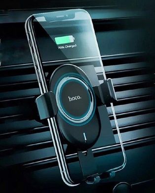 Автотримач телефону з бездротовою зарядкою HOCO CW17 чорний