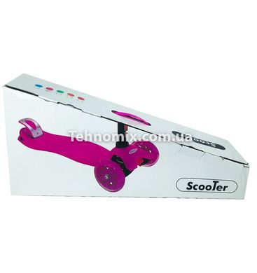 Дитячий самокат Scooter SL-4Z світяться колеса і складна ручка Рожева абстракція