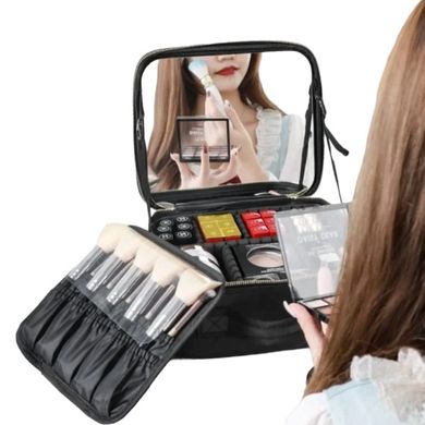 Косметичка-органайзер із дзеркалом Make Up Чорна