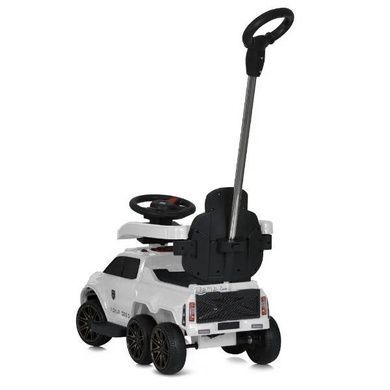 Машинка-толокар с родительской ручкой, с BLUETOOTH, MP3, USB, EVA M 5900EL Черно-белая