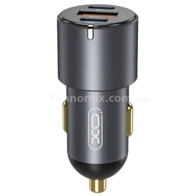 Автомобільний зарядний пристрій XO CC45 PD30W PD+USB30W Shared 60W Metal High Power Car Charger Чорне