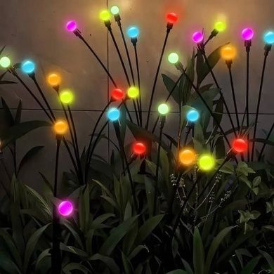 Комплект садових світильників декоративних Світлячки 2 шт по 6LED RGB 70см