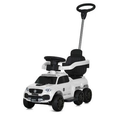 Машинка-толокар с родительской ручкой, с BLUETOOTH, MP3, USB, EVA M 5900EL Черно-белая
