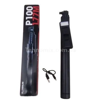 Штатив-селфі палиця портативна телескопічна P100 1.77M Selfie Stick Чорний