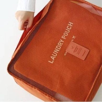 Органайзер дорожного комплекта 6шт Travel Organiser Kit Оранжевый