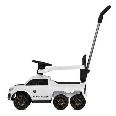 Машинка-толокар с родительской ручкой, с BLUETOOTH, MP3, USB, EVA M 5900EL Черно-белая