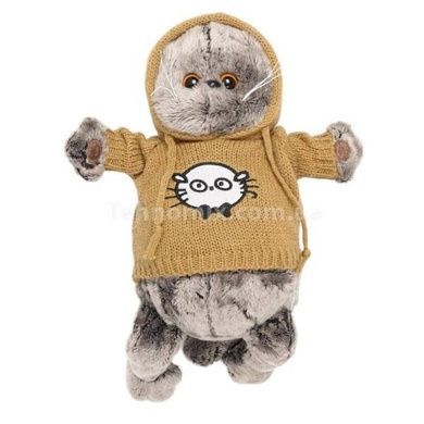 Игрушка мягкая Кот Басик в свитере 30см В коричневом