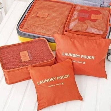 Органайзер дорожного комплекта 6шт Travel Organiser Kit Оранжевый