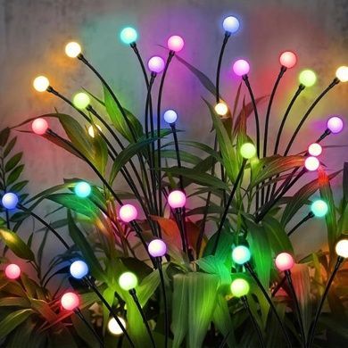 Комплект садових світильників декоративних Світлячки 2 шт по 6LED RGB 70см