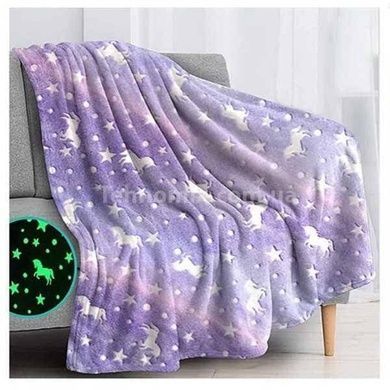 Плед светящийся Magic Glow 120x160 Единорог звезды
