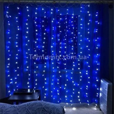 Гірлянда штора 3x2м 200LED USB з пультом Синій