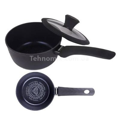 Ковш с алмазным антипригарным покрытием и крышкой EDENBERG EB-3482 1.5л Черный