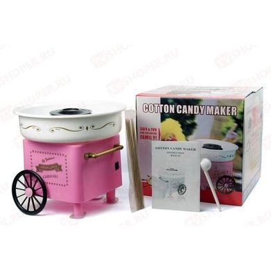 Большой аппарат для сахарной ваты Cotton Candy Maker + палочки в подарок Розовый