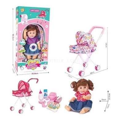 Іграшка Пупс з музичним чіпом 31см з коляскою + аксесуари Sweet Baby BL-013B