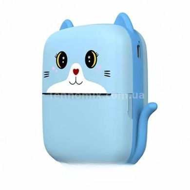 Дитячий термопринтер bluetooth Type-C A8 Cat Блакитний