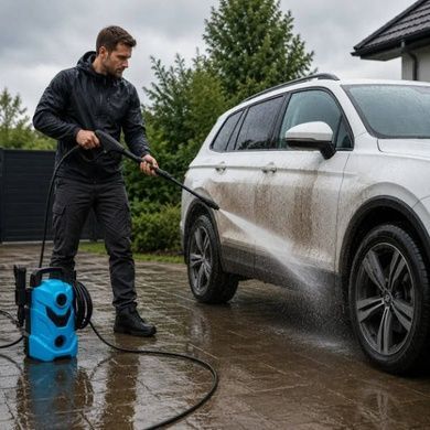 Миття високого тиску з піноутворювачем 220V MKA-03 Блакитне з чорним
