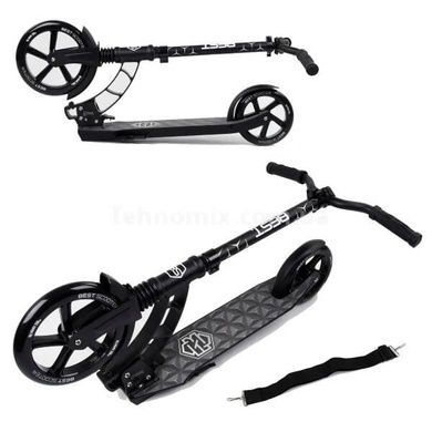 Самокат двухколесный 2 амортизатора колеса 20см 47351 Best Scooter Черный