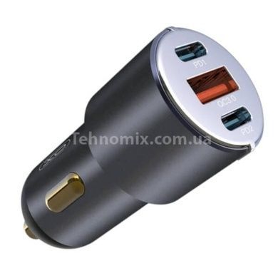 Автомобільний зарядний пристрій XO CC45 PD30W PD+USB30W Shared 60W Metal High Power Car Charger Чорне