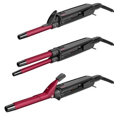 Мультистайлер для укладки волос со сменнымии насадками Umate Pro Ceramic 12In1 Черный с малиновым