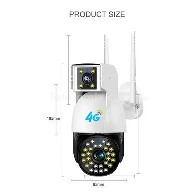 Камера відеоспостереження подвійна 2+2mp DUAL CAMERA P12 WIFI IP 360\90 V380PRO Біла