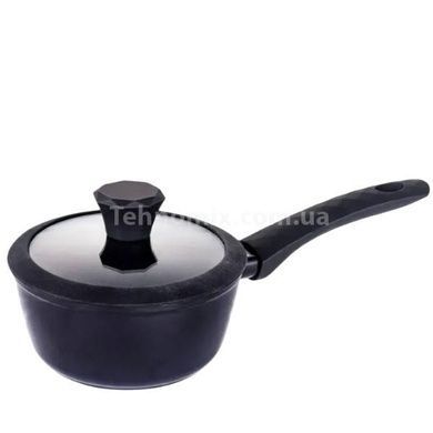 Ковш с алмазным антипригарным покрытием и крышкой EDENBERG EB-3482 1.5л Черный