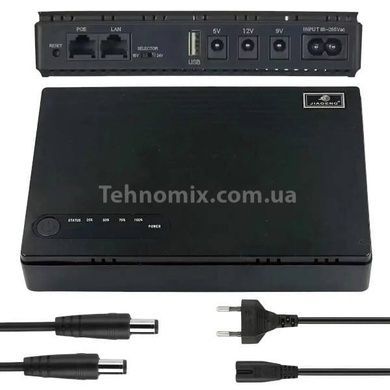 Бесперебойник для роутера 5v, 9v, 12 вольт mini ups 20000 mAh JiaGeng m-303 Черный