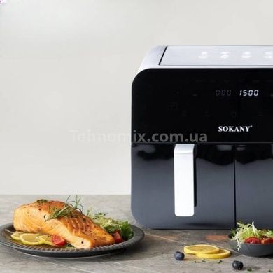Аэрогриль-фритюрница на два отделения объемом 10л 2400Вт SOKANY SK-ZG-8028 Черный