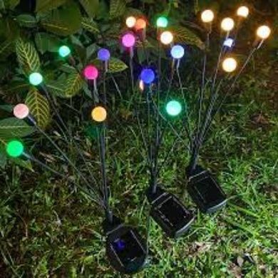 Комплект садових світильників декоративних Світлячки 2 шт по 6LED RGB 70см