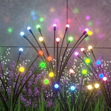 Комплект садових світильників декоративних Світлячки 2 шт по 6LED RGB 70см