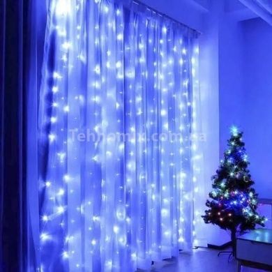 Гірлянда штора 3x2м 200LED USB з пультом Синій