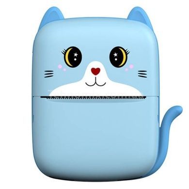Дитячий термопринтер bluetooth Type-C A8 Cat Блакитний