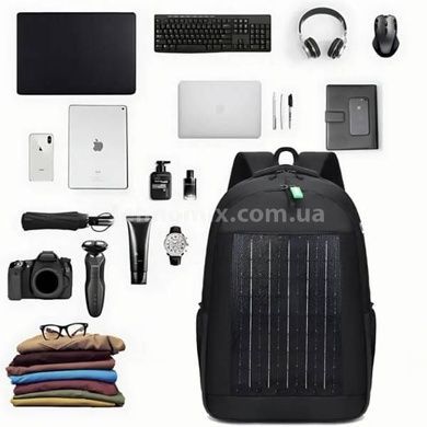 Рюкзак с встроенной солнечной панелью 10w usb Черный