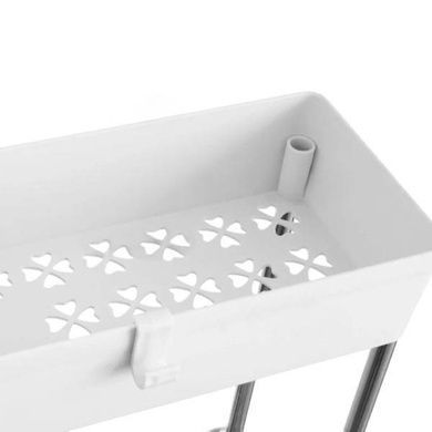 Напольная полка-органайзер Bathroom Rack для ванной и кухни 4 яруса Белая