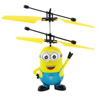 Іграшка літаючий міньйон в блакитному комбінезоні (вертоліт)