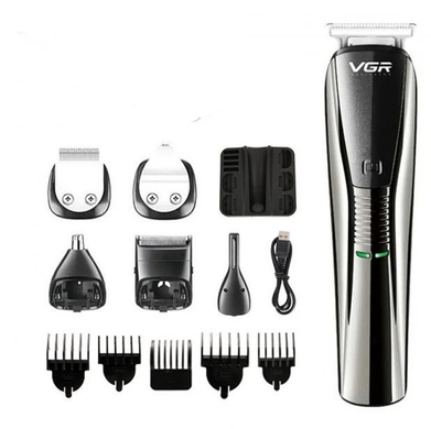 Машинка для стрижки акумуляторна VGR V-029 6 в 1 Чорна