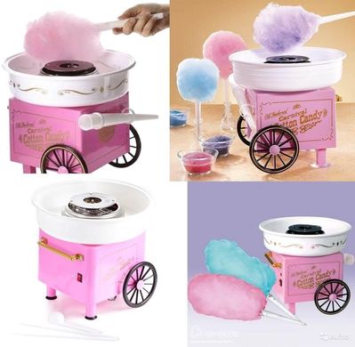 Великий апарат машинка для виготовлення цукрової вати Cotton Candy Maker + набір палочек у подарунок Рожевий
