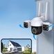 Камера видеонаблюдения с 3 линзами 2+2+2Mp 4G Wi-Fi LAN Белая