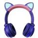Бездротові навушники Bluetooth з котячими вушками LED ZW-028C Фіолетові