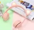 Беспроводные Bluetooth наушники с кошачьими ушками и лед подсветкой Y47 Cat Ear Розовые