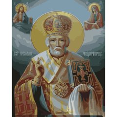 Картина по номерам Strateg ПРЕМИУМ Святой Николай с лаком размером 40х50 см (SY6651)