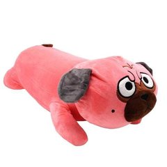 Іграшка-плед подушка Мопс 60см Рожевий
