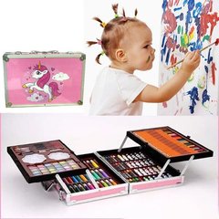 УЦІНКА! Набір для дитячої творчості у валізі з єдинорогом 144 предмета Рожевий