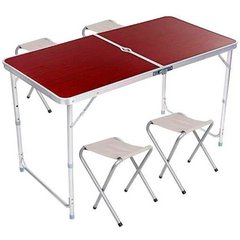 УЦІНКА! Стіл і стільці для пікніка Folding Table Темне дерево (УЦ-No-170)