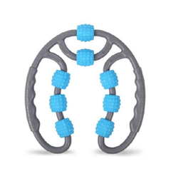 Роликовый U-образный массажер Multifunctional Ring Massager Голубой