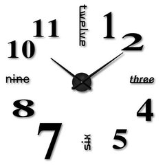 Великий настінний годинник 3D DIY CLOCK 50 до 90 см Black