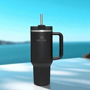 Термокухоль з трубочкою та ручкою 1200мл Чорна