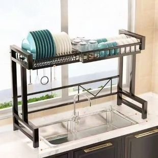 Стелаж кухонний сушарка для посуду метал+пластик kitchenware RM-23-1 Чорний