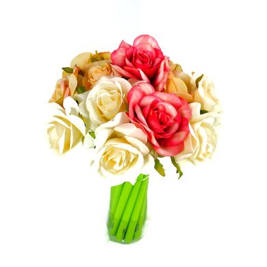 Набір гелевих ручок квітка 16 шт Рожеві, білі, жовті троянди
